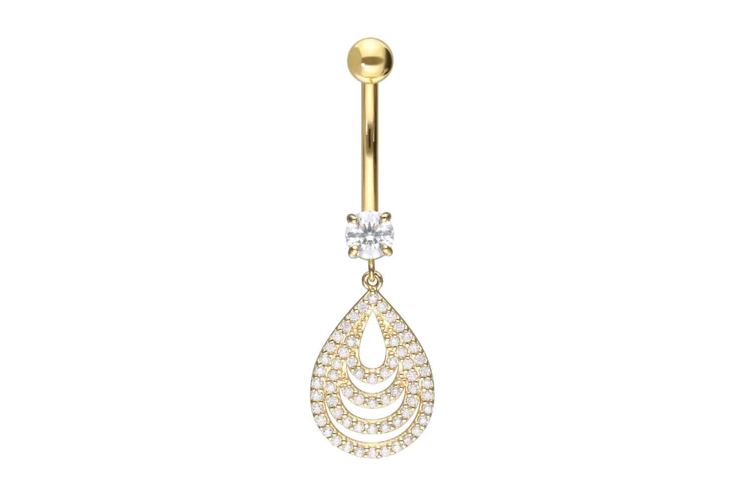 18 Karat Gold Bananabell Piercing MOISSANIT-ANHÄNGER